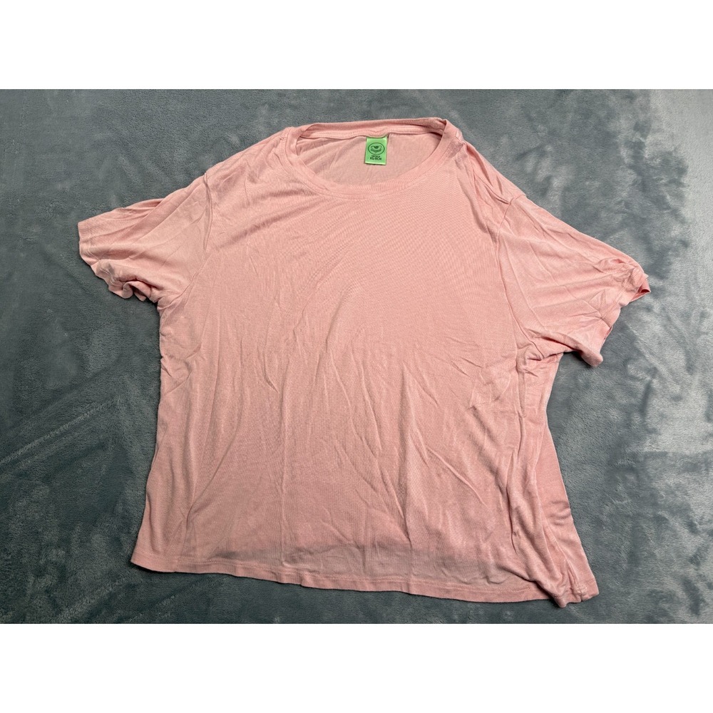 Honeydew Cropped T Shirt Womens XS Coral Pink Stretch Relaxed Fit Short Sleeve